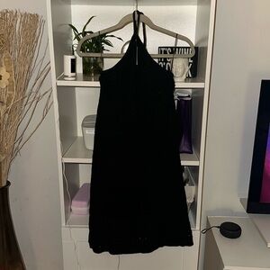 Brand New Old Navy Black Crochet Halter Mini Dress